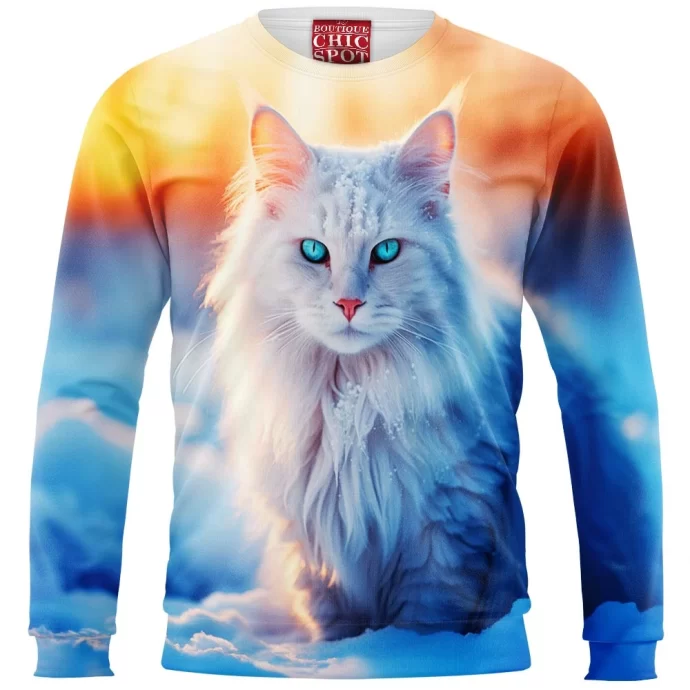 Blue Eyed White Cat Sweatshirt