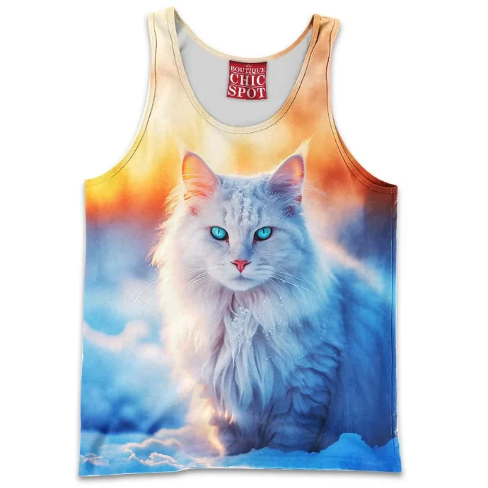 Blue Eyed White Cat Tank Top