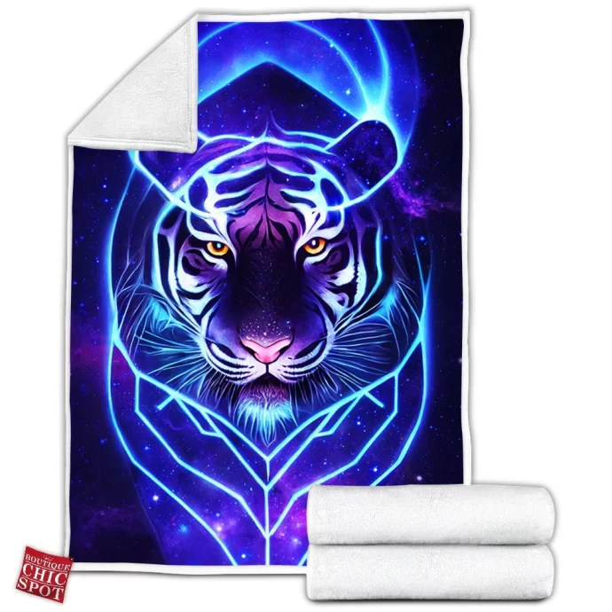 Galaxy Tiger Fleece Blanket