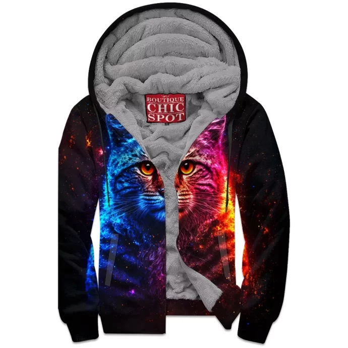 Galaxy Cat Zip Fleece Hoodie