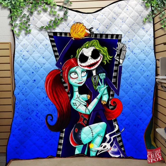 Harley Quinn Sally Joker Jack Quilt Blanket