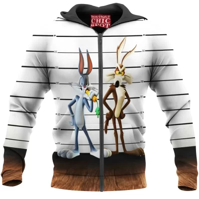 Bugs Bunny Zip-Hoodie, Cartoon Zip-Hoodie, Looney Tunes Zip-Hoodie