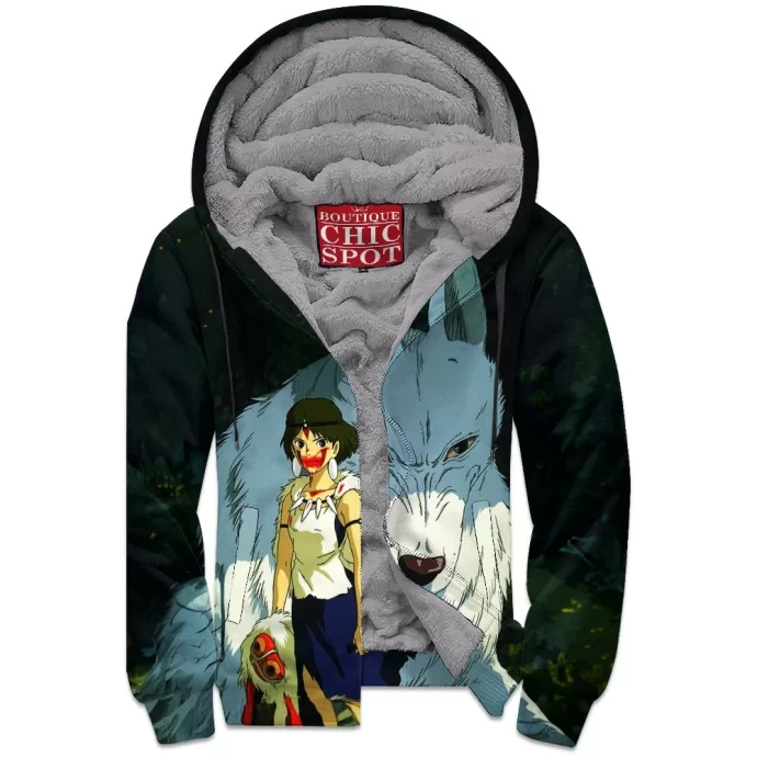 Princess Mononoke Zip Fleece Hoodie