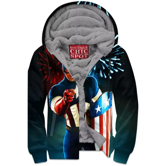 Captain America Zip Fleece Hoodie