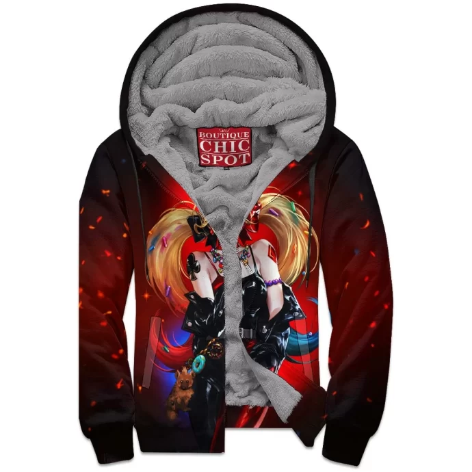 Harley Quinn Zip Fleece Hoodie