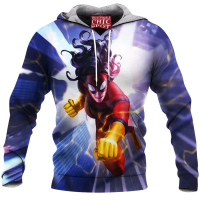 Comic Fleece-Hoodie, Spider-Woman Fleece-Hoodie