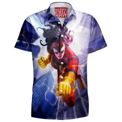 Comic Hawaiian-Shirt, Spider-Woman Hawaiian-Shirt