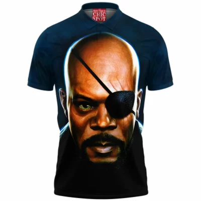 Comic Polo Shirt, Nick Fury Polo Shirt