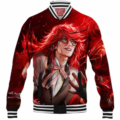 Anime Baseball-Jacket, Black Butler Baseball-Jacket, Grell Sutcliff Baseball-Jacket