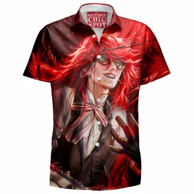 Anime Hawaiian-Shirt, Black Butler Hawaiian-Shirt, Grell Sutcliff Hawaiian-Shirt