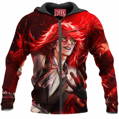 Anime Zip-Hoodie, Black Butler Zip-Hoodie, Grell Sutcliff Zip-Hoodie