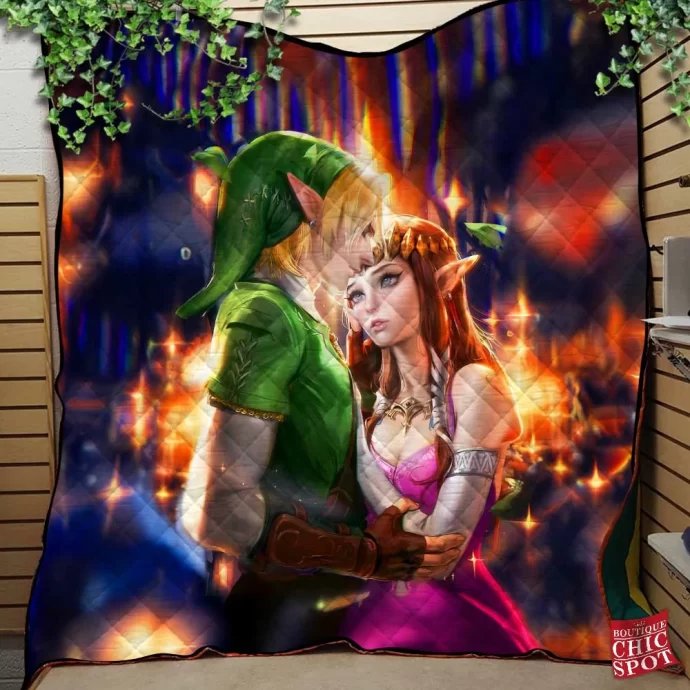 Link Zelda Quilt Blanket