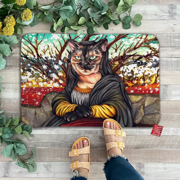 Mona Lisa Cat Doormat