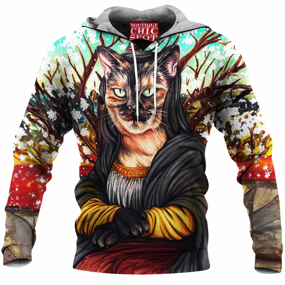 Cat Fleece-Hoodie, Mona Lisa Fleece-Hoodie 1 T TRINH Boutique 0469 Fleece Hoodie