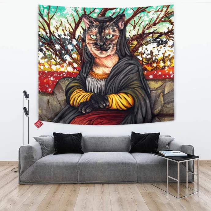 Mona Lisa Cat Tapestry