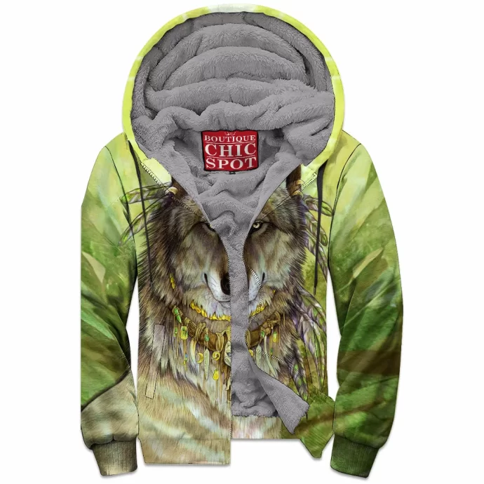 Ancient Wolf Zip Fleece Hoodie