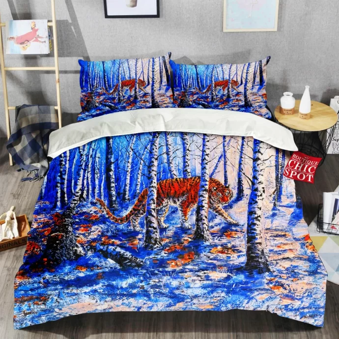 The Snowy Forest Tiger Bedding Set