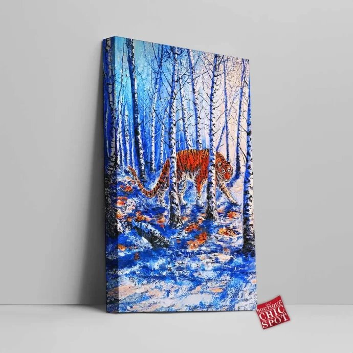 The Snowy Forest Tiger Canvas Wall Art