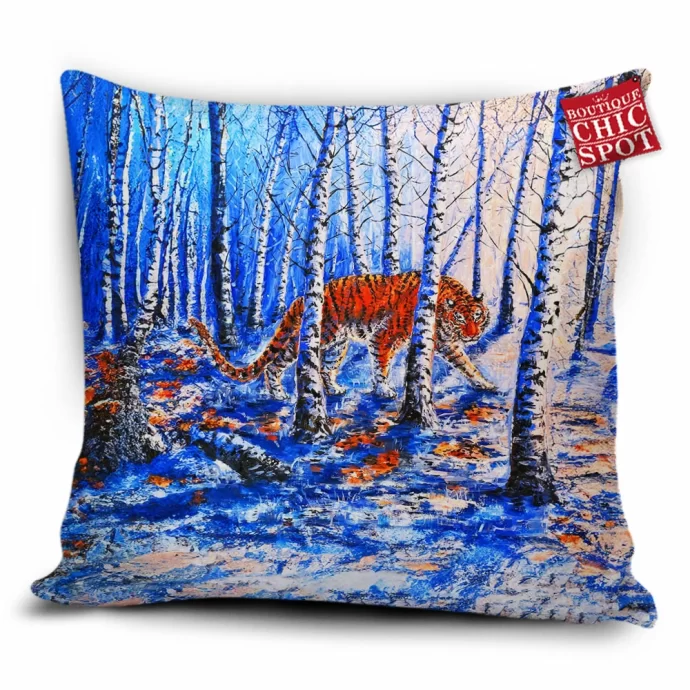 The Snowy Forest Tiger Pillow Cover