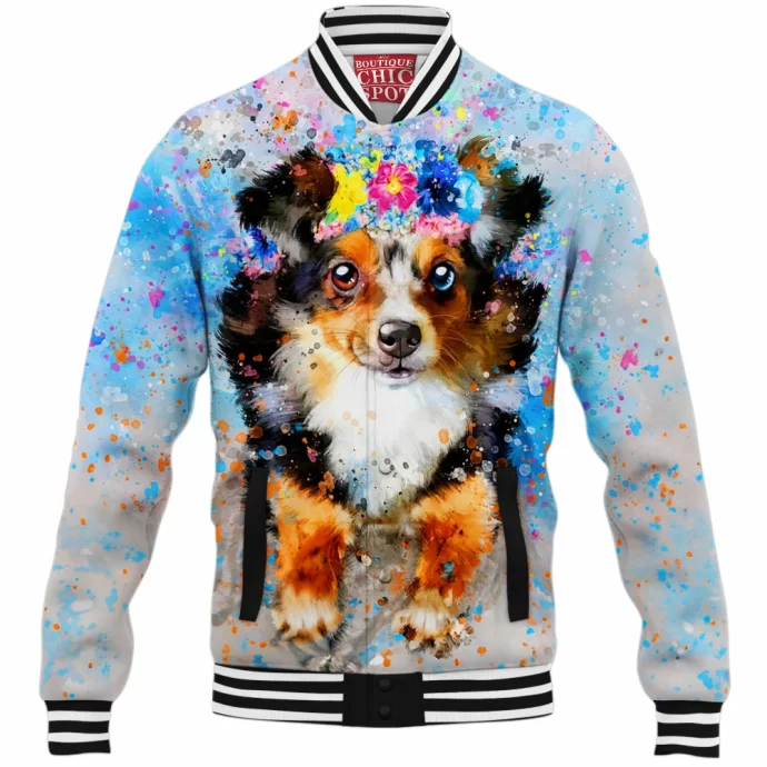 Flower Dog Baseball Jacket