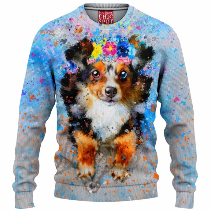 Flower Dog Knitted Sweater