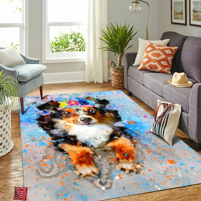 Flower Dog Rectangle Rug