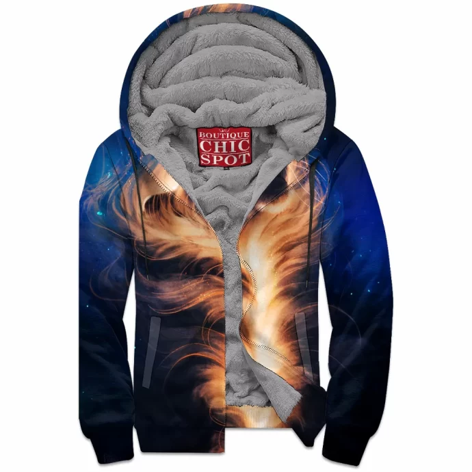 Galaxy Tiger Zip Fleece Hoodie