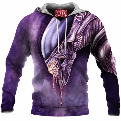 Alien Fleece-Hoodie, Horror Fleece-Hoodie, Sci-Fi Fleece-Hoodie, Xenomorph Fleece-Hoodie