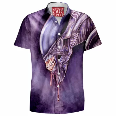 Alien Hawaiian-Shirt, Horror Hawaiian-Shirt, Sci-Fi Hawaiian-Shirt, Xenomorph Hawaiian-Shirt