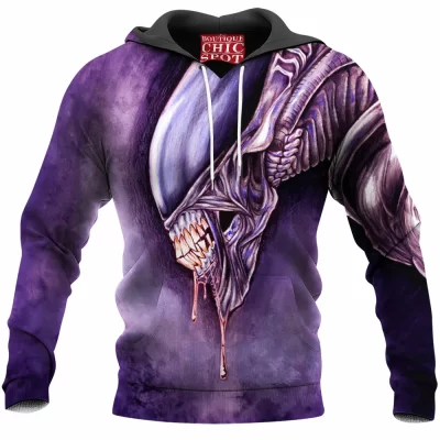 Alien Hoodie, Horror Hoodie, Sci-Fi Hoodie, Xenomorph Hoodie