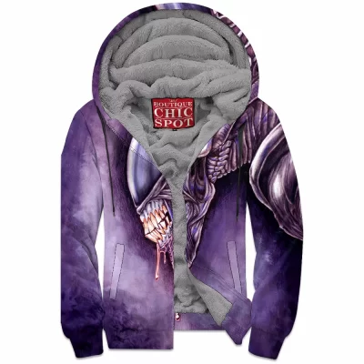 Alien Zip-Fleece-Hoodie, Horror Zip-Fleece-Hoodie, Sci-Fi Zip-Fleece-Hoodie, Xenomorph Zip-Fleece-Hoodie