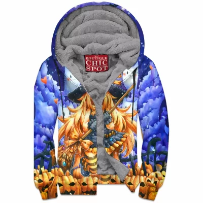 Halloween Zip-Fleece-Hoodie, Horror Zip-Fleece-Hoodie