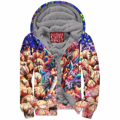 Halloween Zip-Fleece-Hoodie, Horror Zip-Fleece-Hoodie