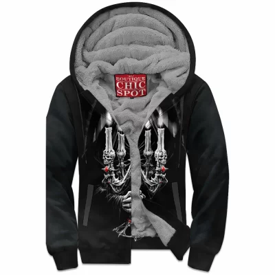 Halloween Zip-Fleece-Hoodie, Horror Zip-Fleece-Hoodie