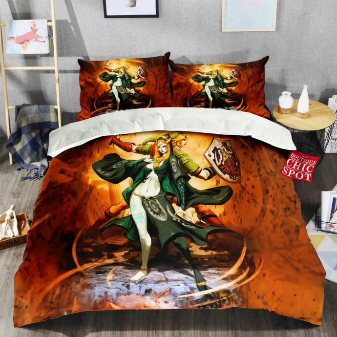 Zelda Midna And Link Bedding Set