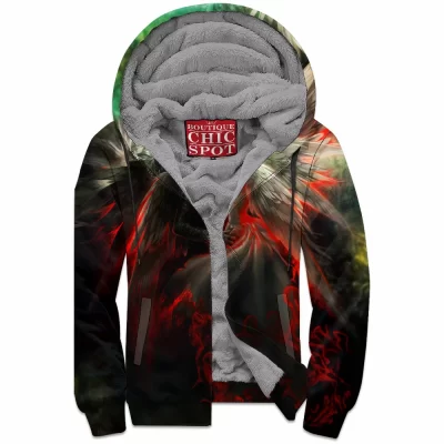Abstract Zip-Fleece-Hoodie