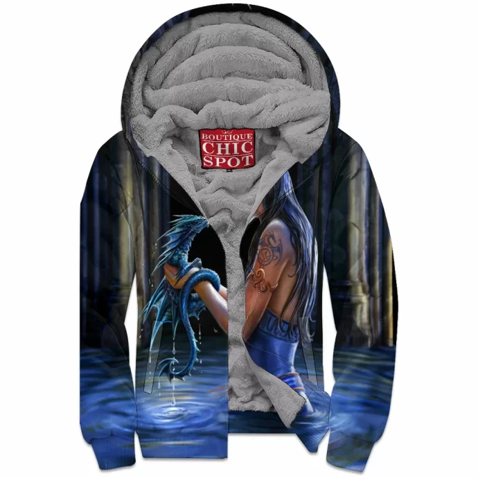 Water Dragon Zip Fleece Hoodie