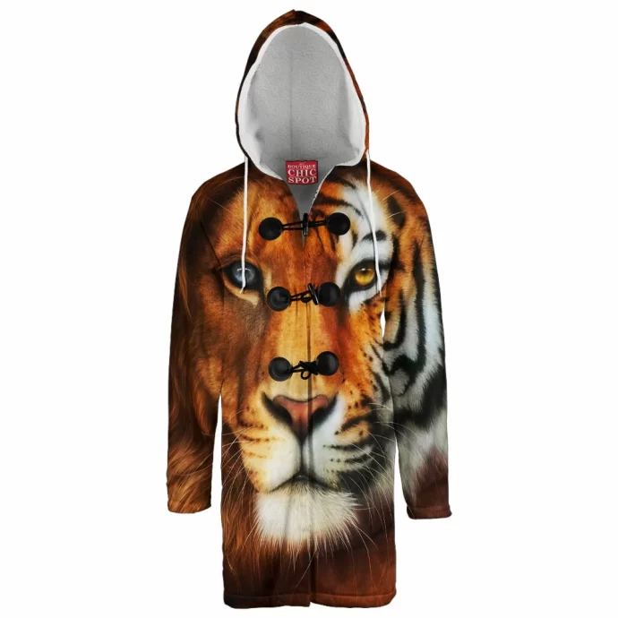 Lion And Tiger Hooded Cloak Coat