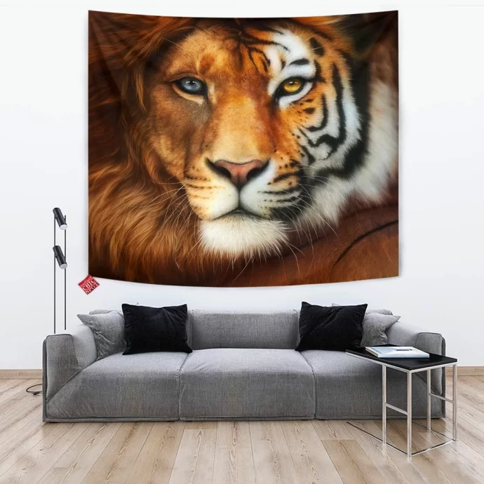 Lion And Tiger Tapestry