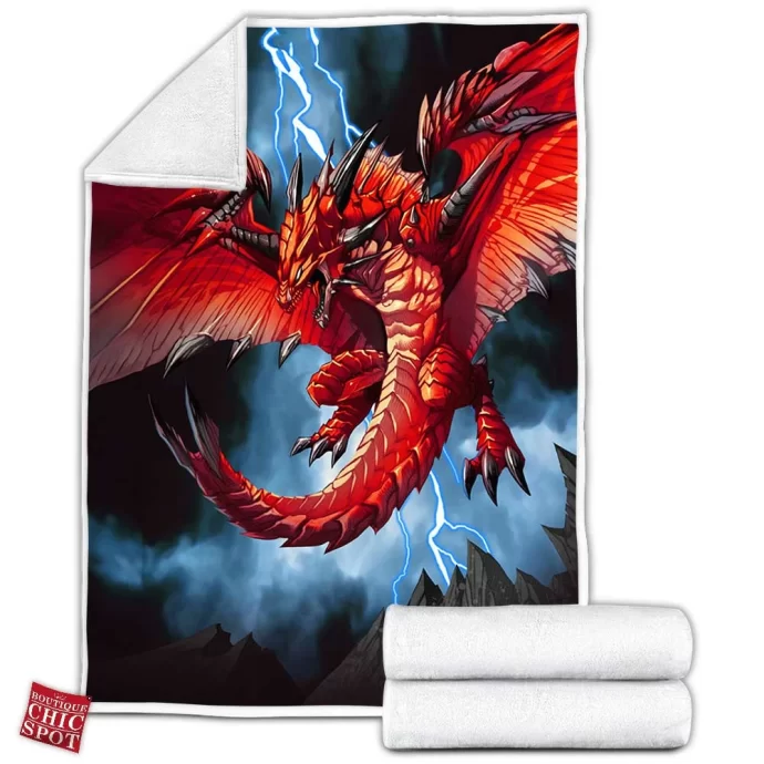 Red Dragon Fleece Blanket