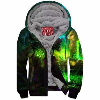 Game Zip-Fleece-Hoodie, Gul'dan Zip-Fleece-Hoodie, Dota Zip-Fleece-Hoodie, Warcraft Zip-Fleece-Hoodie