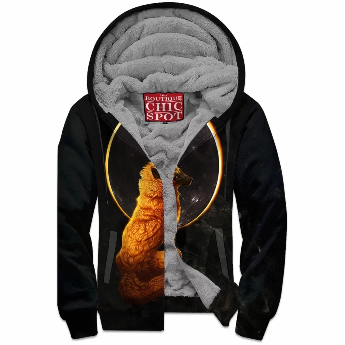 Wolf Zip Fleece Hoodie