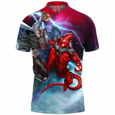Comic Polo Shirt, Red Goblin Polo Shirt