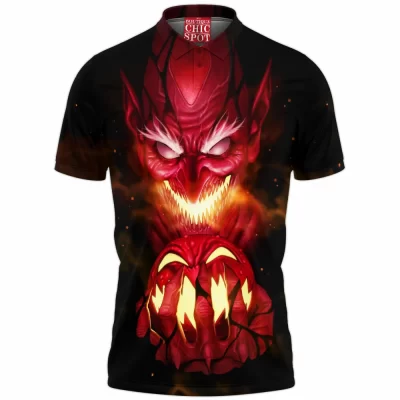Comic Polo Shirt, Red Goblin Polo Shirt