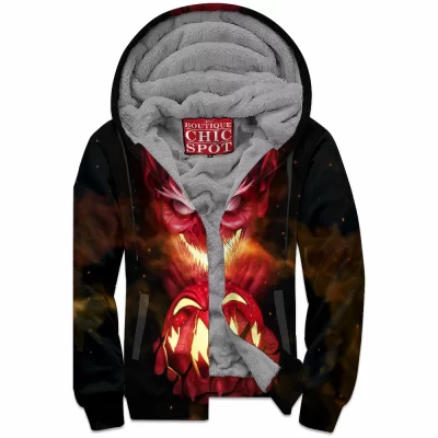Comic Zip-Fleece-Hoodie, Red Goblin Zip-Fleece-Hoodie