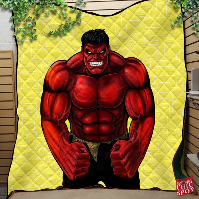 Red Hulk Quilt Blanket