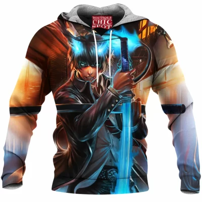 Anime Fleece-Hoodie, Blue Exorcist Fleece-Hoodie, Rin Okumura Fleece-Hoodie