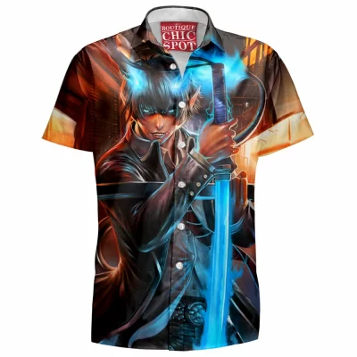 Anime Hawaiian-Shirt, Blue Exorcist Hawaiian-Shirt, Rin Okumura Hawaiian-Shirt
