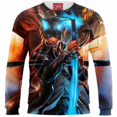 Anime Zip Sweatshirt, Rin Okumura Zip Sweatshirt, Blue Exorcist Zip Sweatshirt