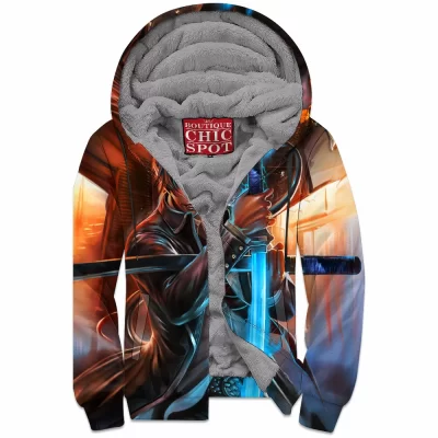 Anime Zip-Fleece-Hoodie, Blue Exorcist Zip-Fleece-Hoodie, Rin Okumura Zip-Fleece-Hoodie